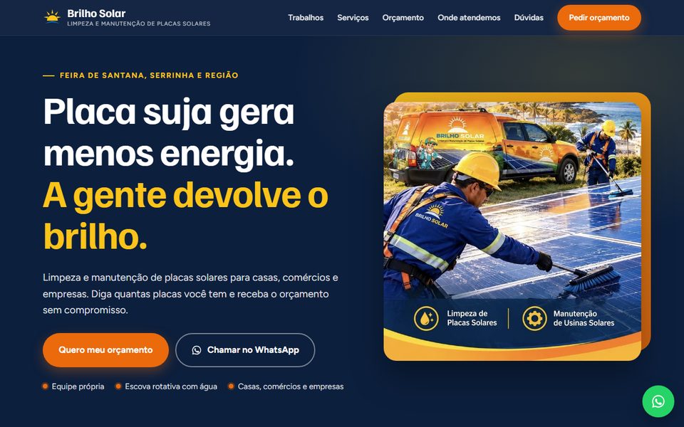Site da Brilho Solar