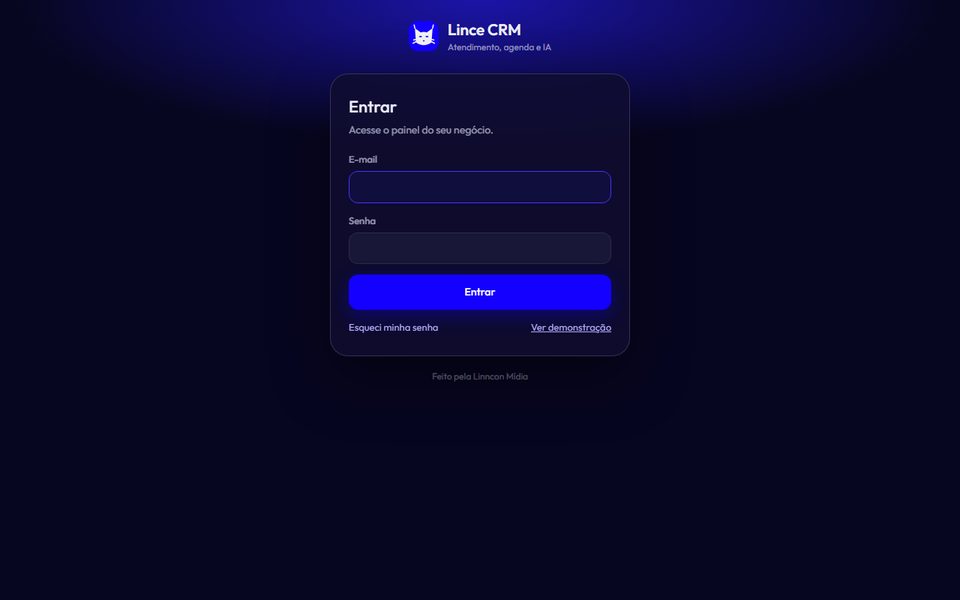 Demonstração do Lince CRM